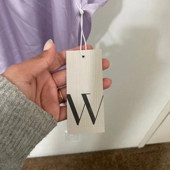 Worthington Womens XXL Purple Satiny Henley Blouse Short Sleeve Orchid Petal New - Picture 6 of 7